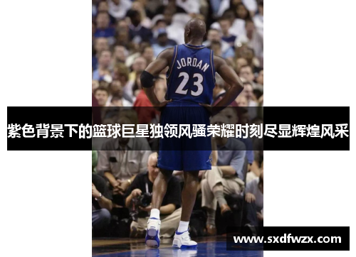 紫色背景下的篮球巨星独领风骚荣耀时刻尽显辉煌风采